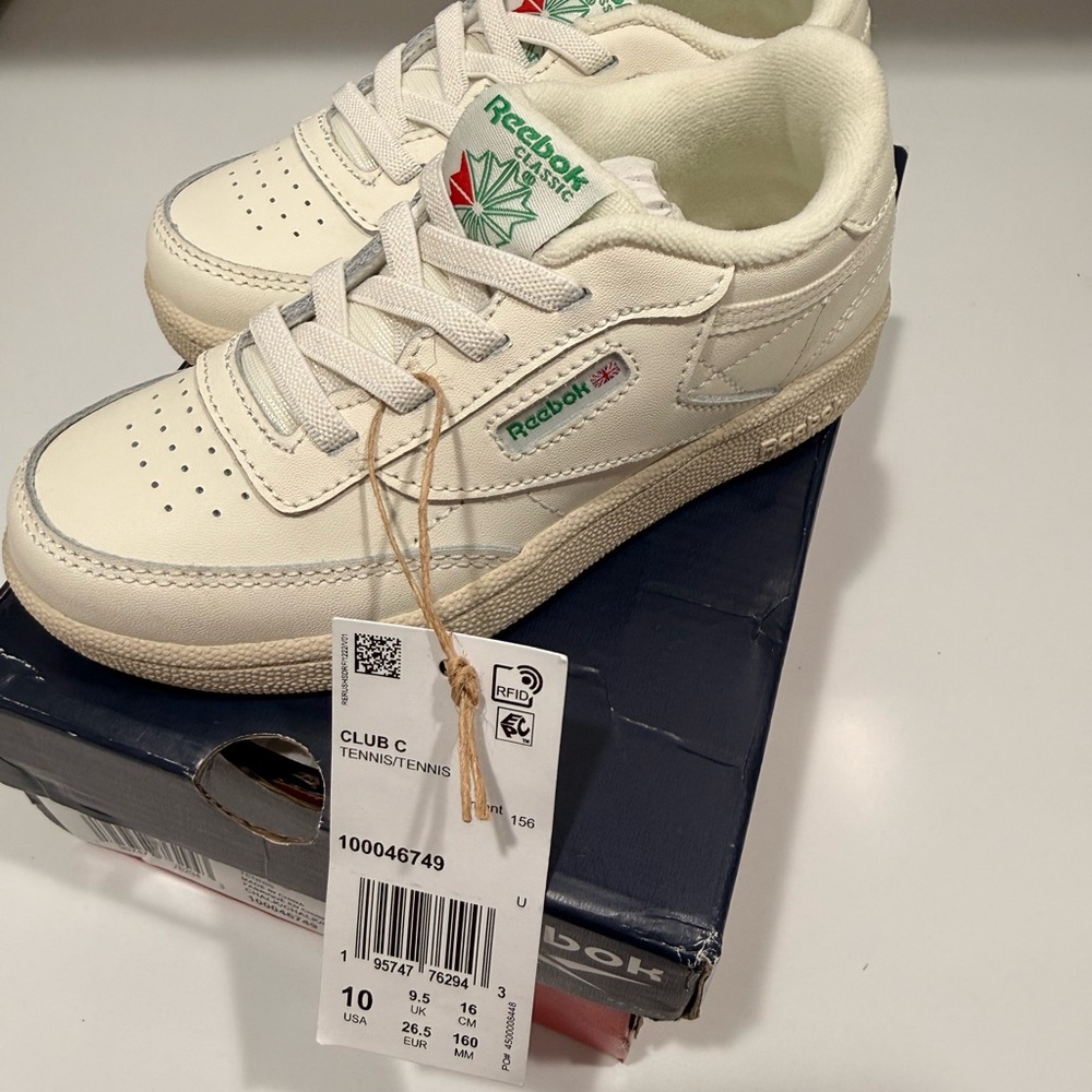 Reebok Club C Sneakers - White with Green Details